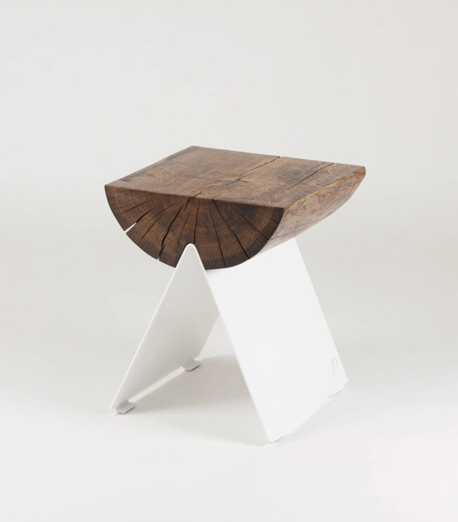 Wooden Stool White - Image 2