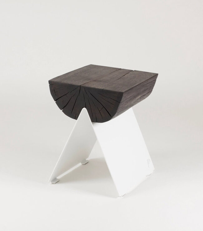 Wooden Stool White - Image 3