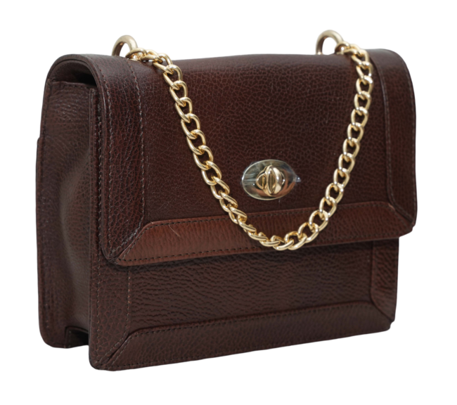 Dark Brown Textured leather Bag