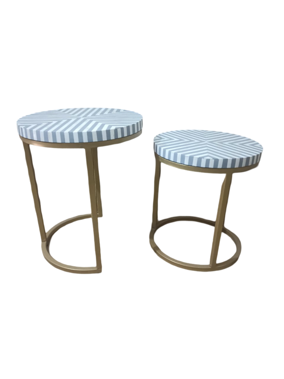 Bone Inlay Side Table Set