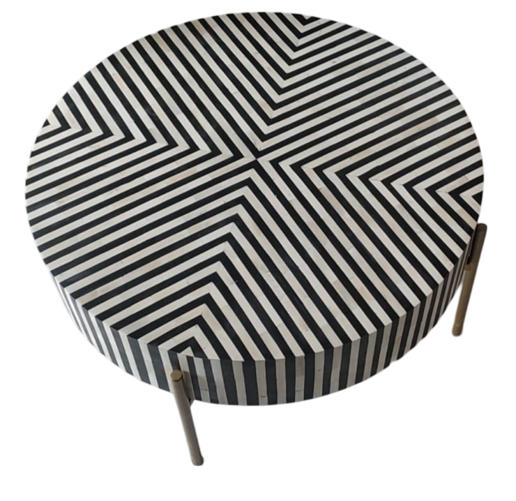 Black & White Round Coffee Table